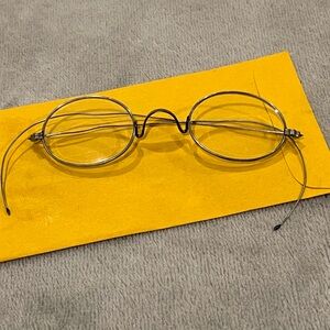Vintage Eyeglass Frames w/ arch bridge and cable type temple. Prescription Lens.
